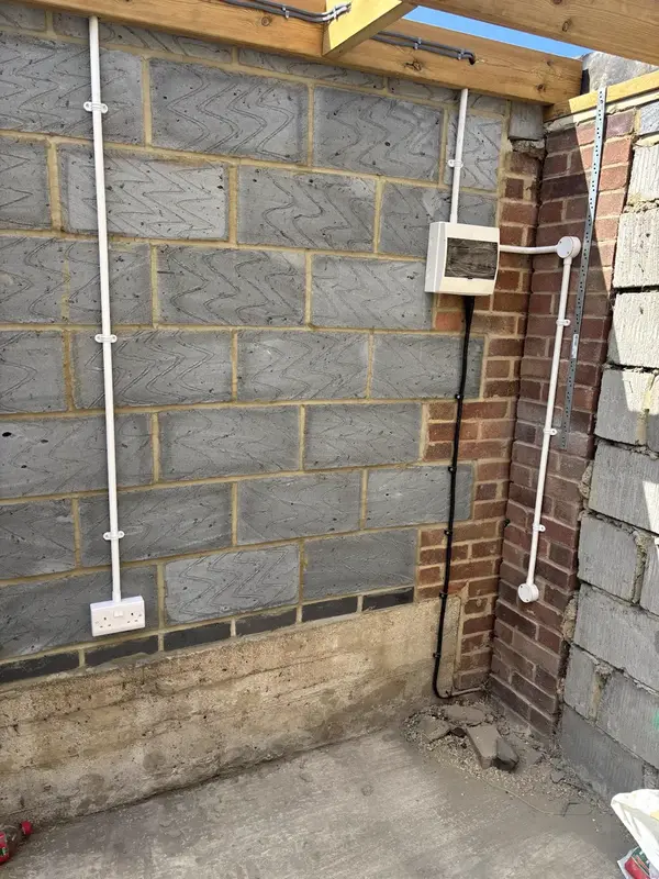 New wiring before plastering